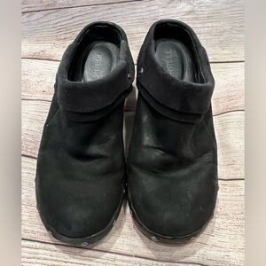 Merrell Used Women Luxe Wrap Clogs Black Nubuck Leather Studded Boots Size 7